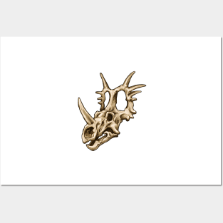 Dinosaur Skull Styracosaurus Sticker Posters and Art